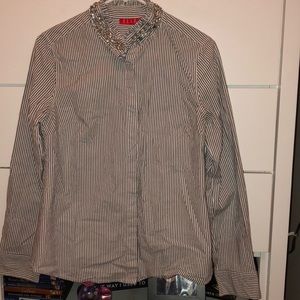 stripped button down shirt